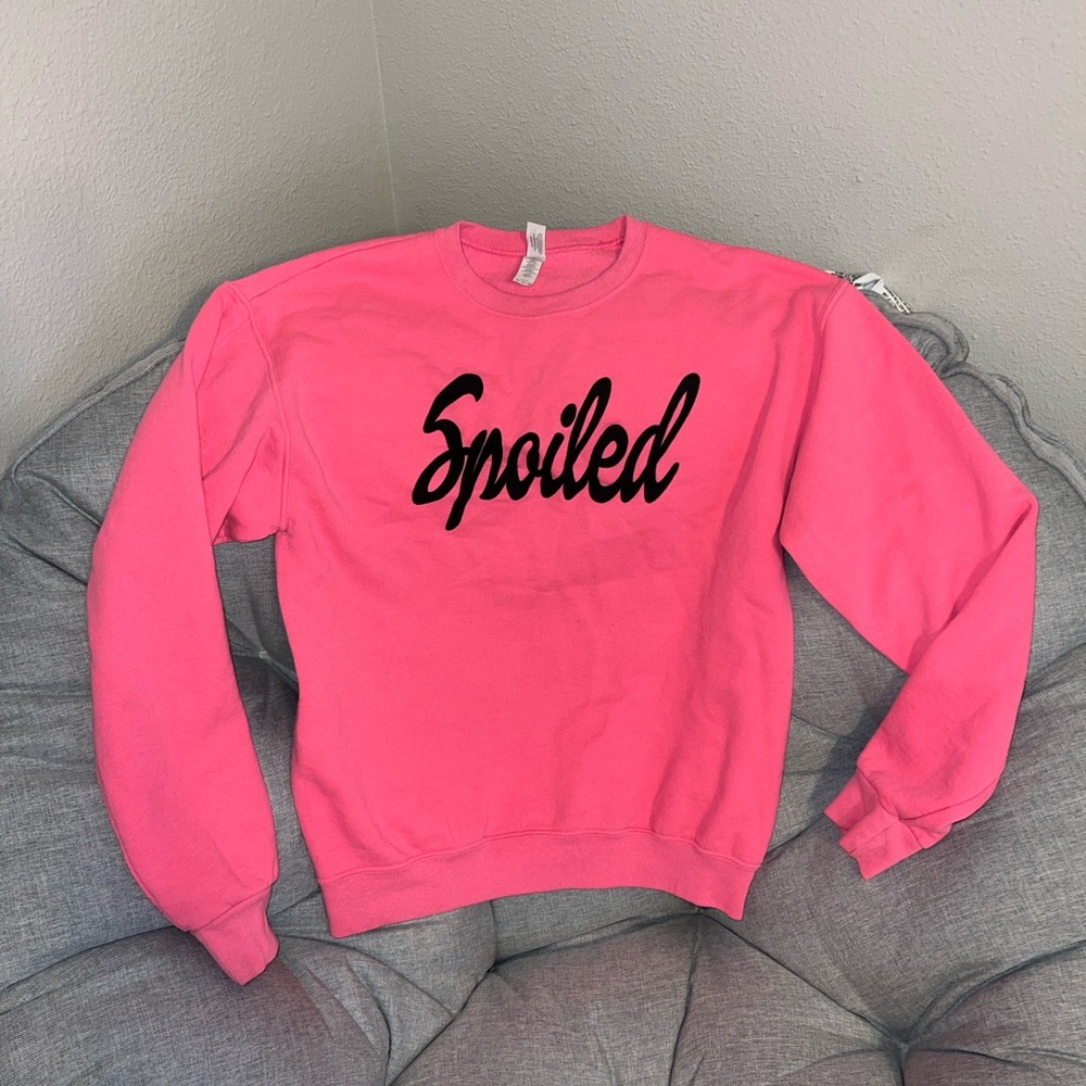 Jerzees Pink 'Spoiled' Women's Crew Neck Sweater